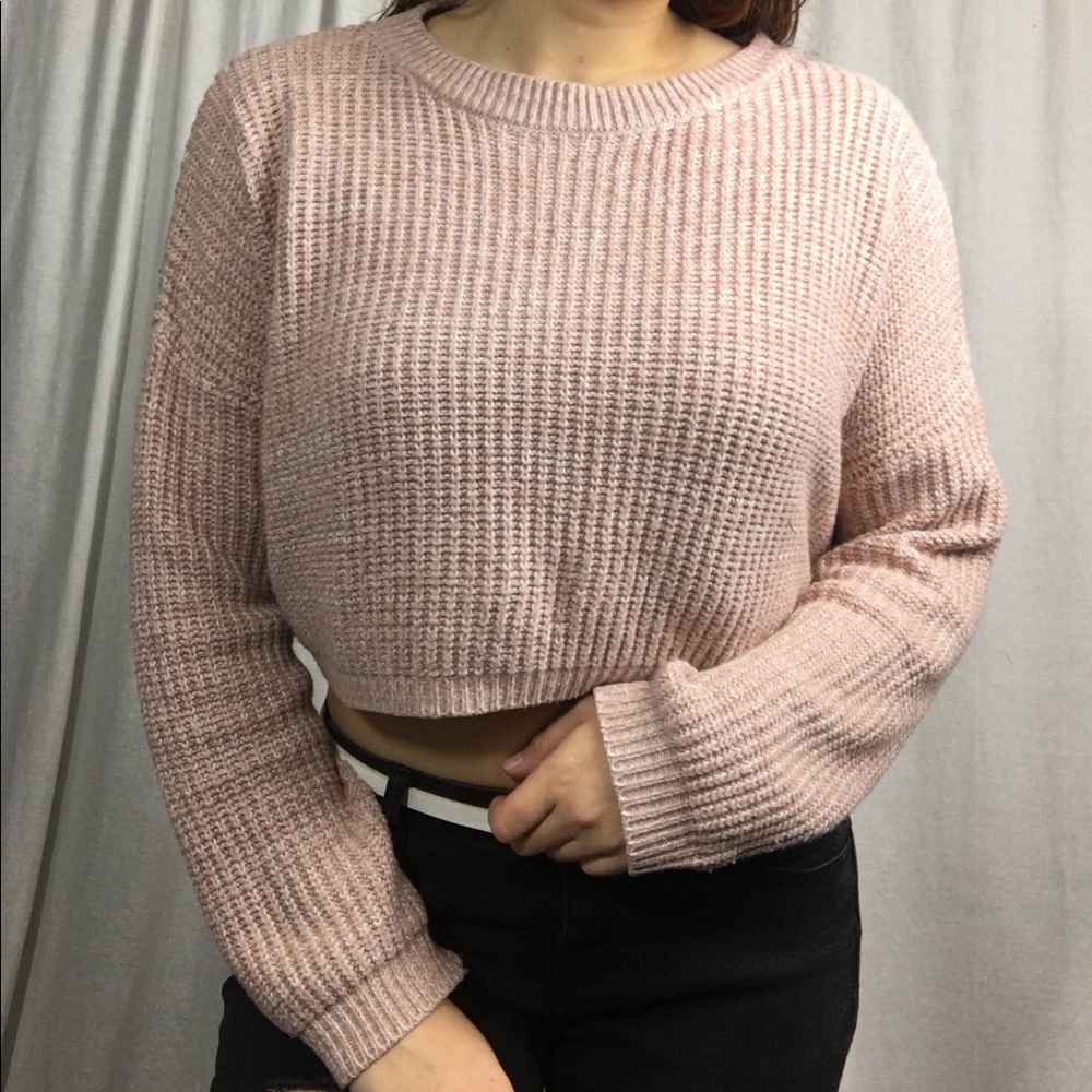Light pink crop sweater